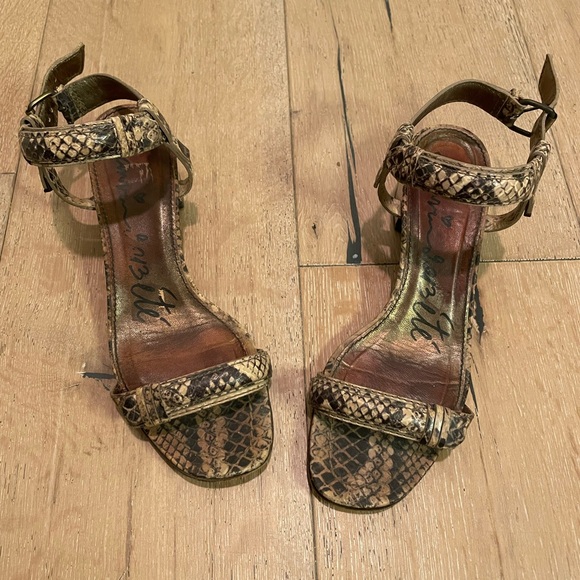 Lanvin Leather Snake Print with Gold Heel - Picture 1 of 6